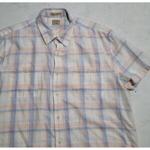 Lucky Brand California Fit Western Wear Country Plaid White Pink XL Shirt NWOT